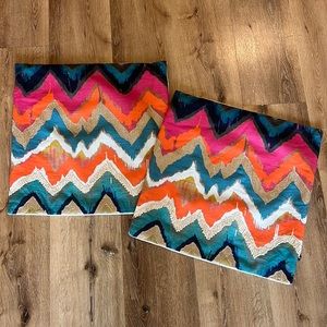 Set of 2 Throw Pillow Covers Square 22x22